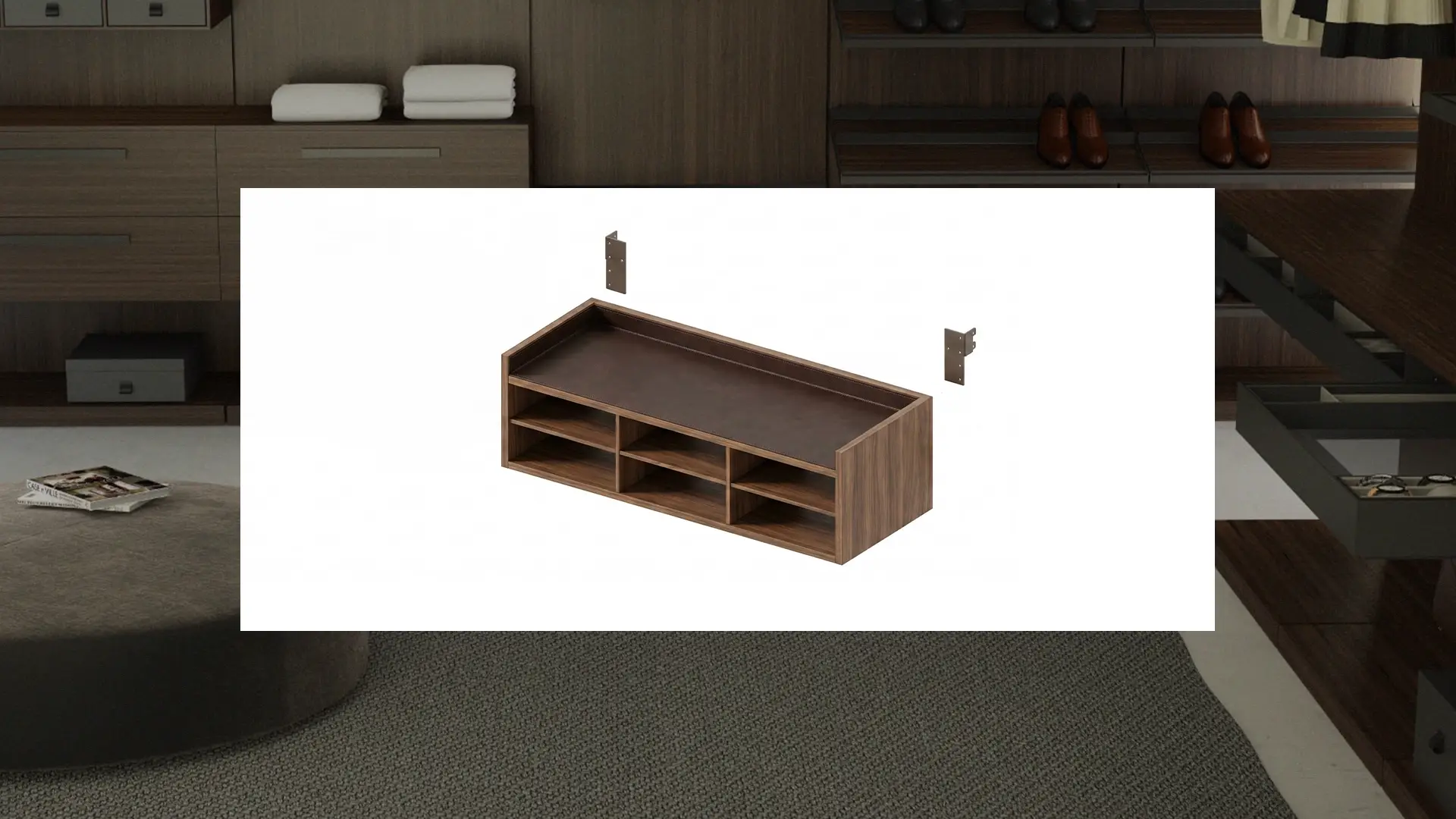 Scheda prodotto del catalogo Furnital con modulo in legno per cabina armadio