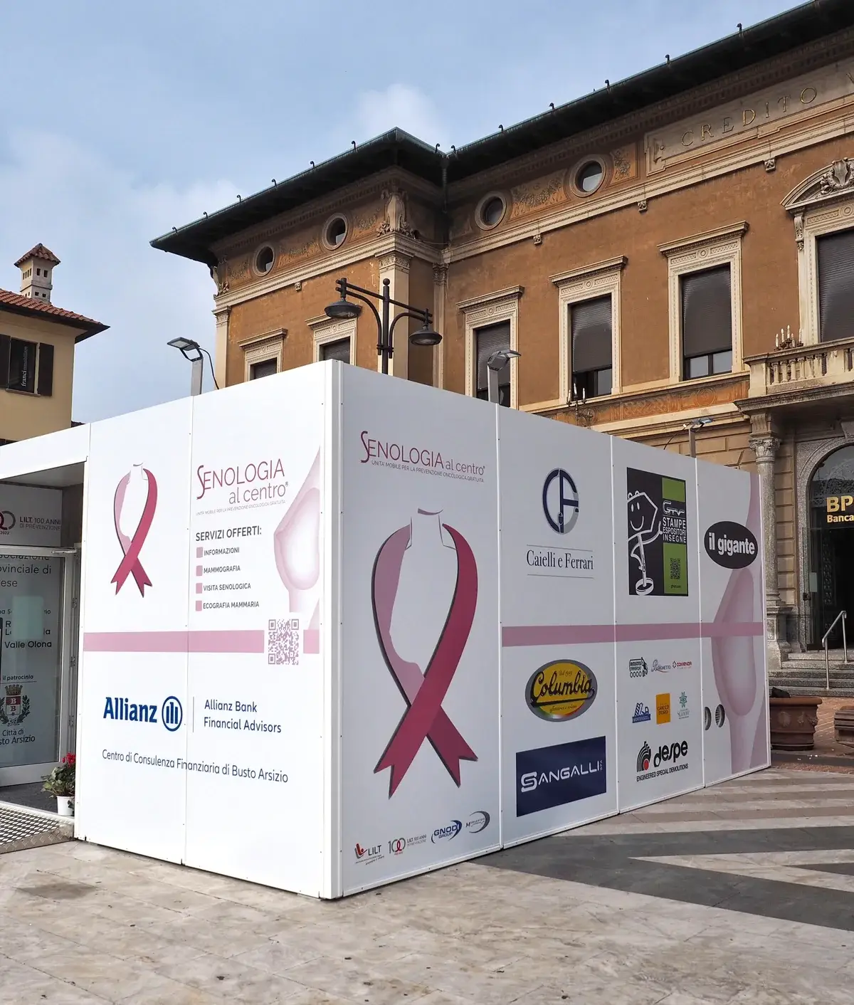 Unità mobile Senologia al Centro in piazza, progetto Web Create